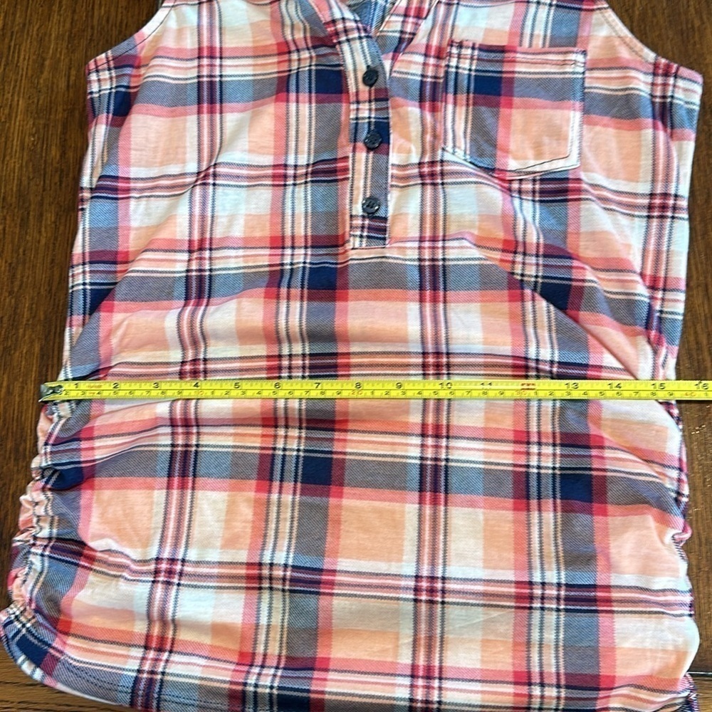 New York Laundry  1/2 button plaid  tank top size S - Picture 7 of 10